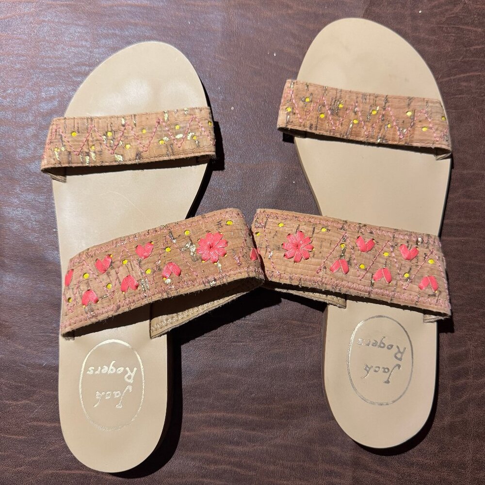 Jack Rogers | Adair Slides Sandals Cork Floral Heart